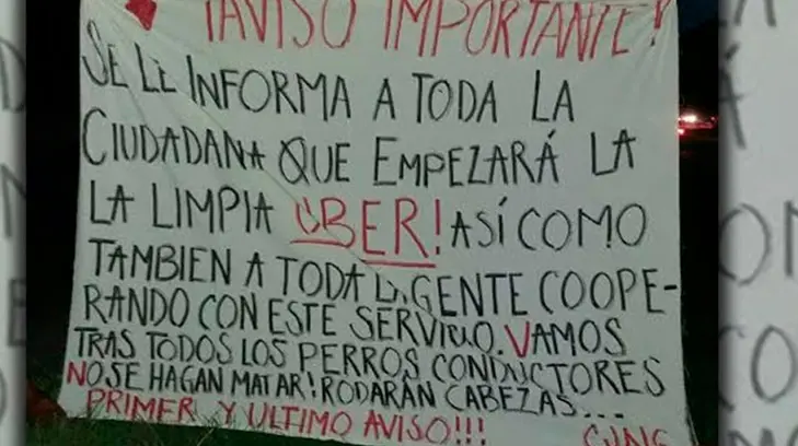 Narcos amenazan a conductores Uber de QRoo con cortarles la cabeza