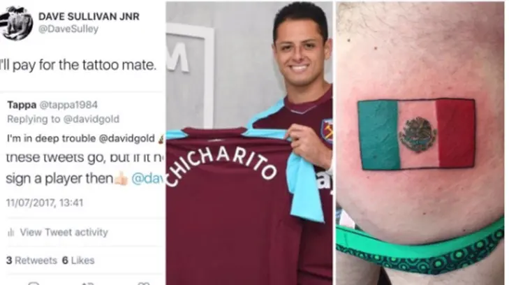 Aficionado del West Ham y del Chicharito se tatúa la bandera de México en el trasero