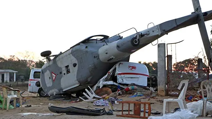 Helicóptero que se desplomó en Villahermosa pertenece a la Marina
