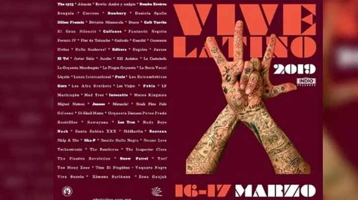 Filtran cartel del Vive Latino 2019