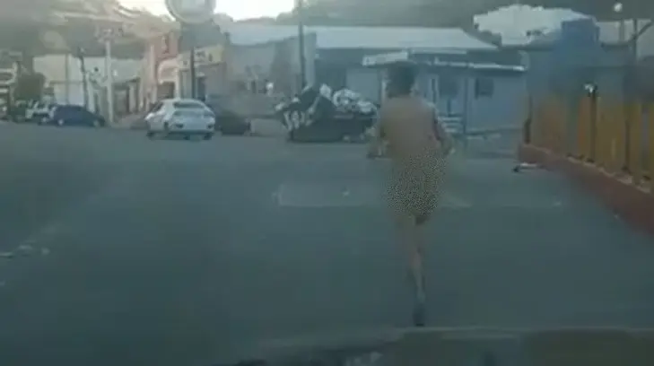 VIDEO | Presunto ladrón es obligado a correr desnudo por calles de Nogales