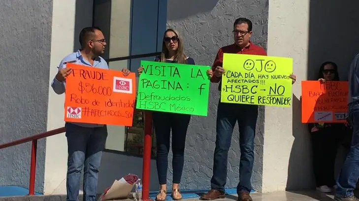 AUDIO | Hermosillenses se manifiestan contra el banco HSBC y la Condusef