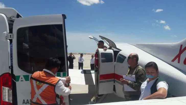 Salud Sonora realiza el traslado aéreo de un hombre con quemaduras a Ciudad Obregón