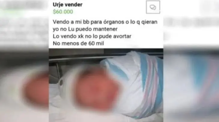 Vendo a mi bebé para órganos o lo que quieran, publicó mujer en Facebook