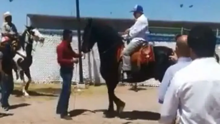 López Obrador quiere domar a Sansón; monta caballo en Camargo