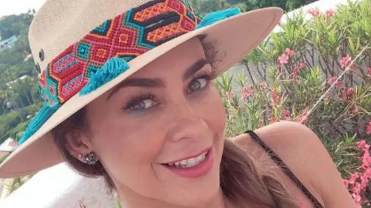 Aracely Arámbula les da su regalo a los papás luciendo un mini bikini
