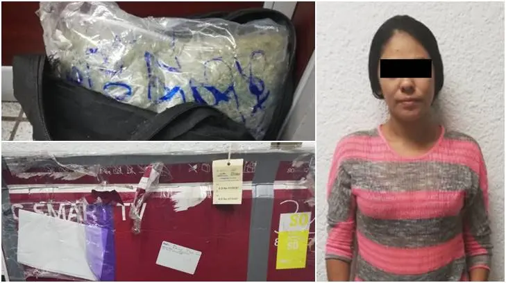 Detienen en Querobabi a una mujer que transportaba mariguana y metanfetamina