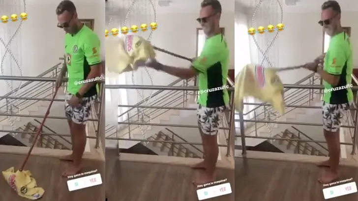 VIDEO | Exjugador del Cruz Azul usa de trapeador la playera del América