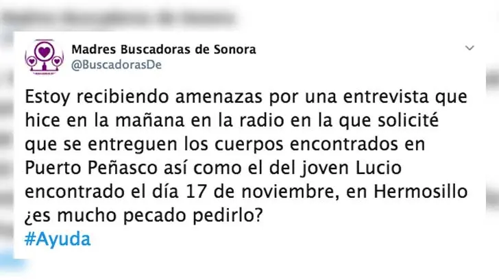 Madres Buscadoras de Sonora denuncian amenazas