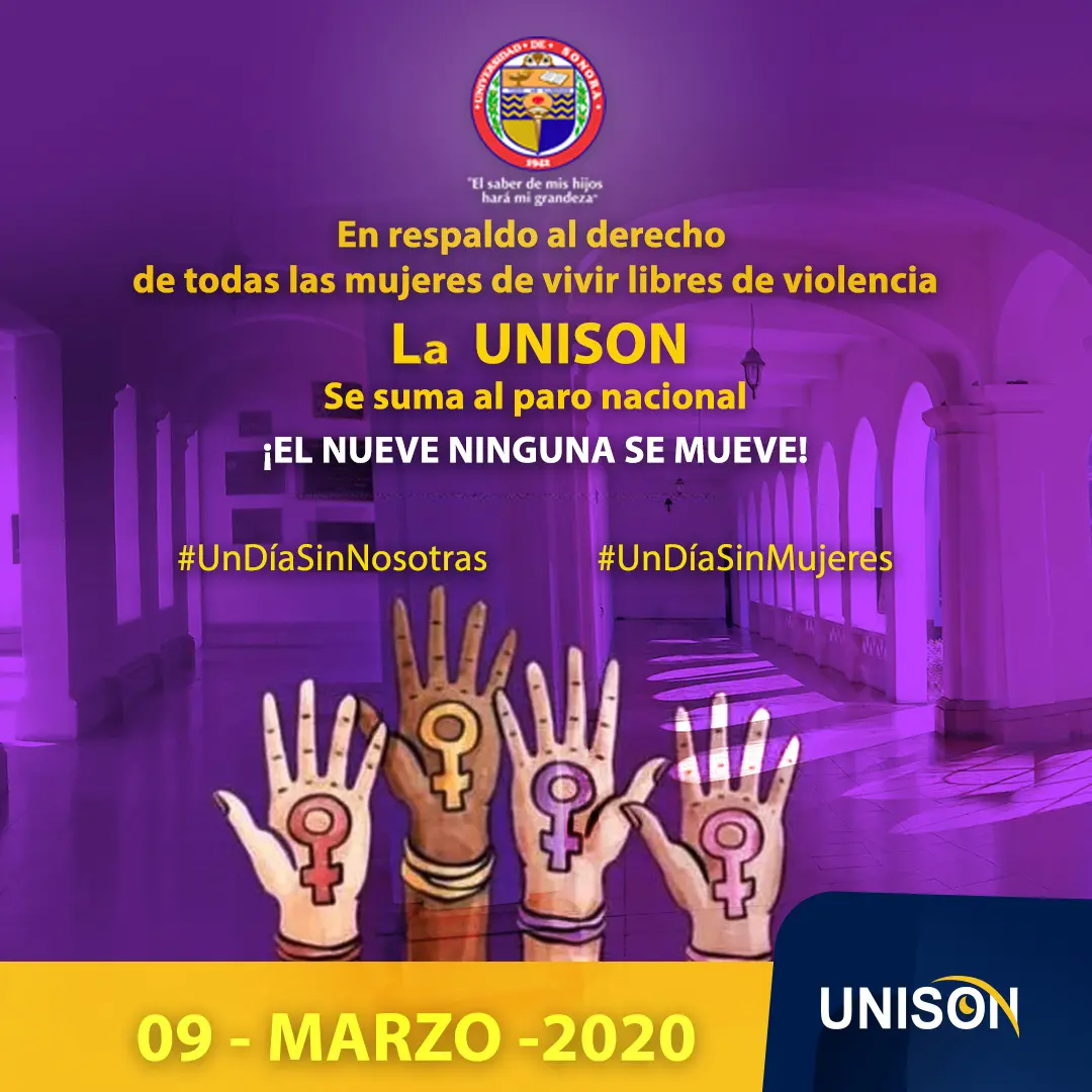 Universidad de Sonora se suma al paro #UnDíaSinNosotras