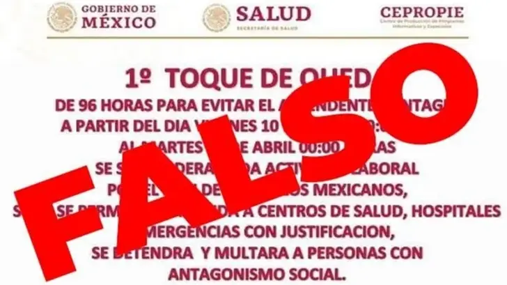 Falso toque de queda a partir del 10 de abril: Presidencia