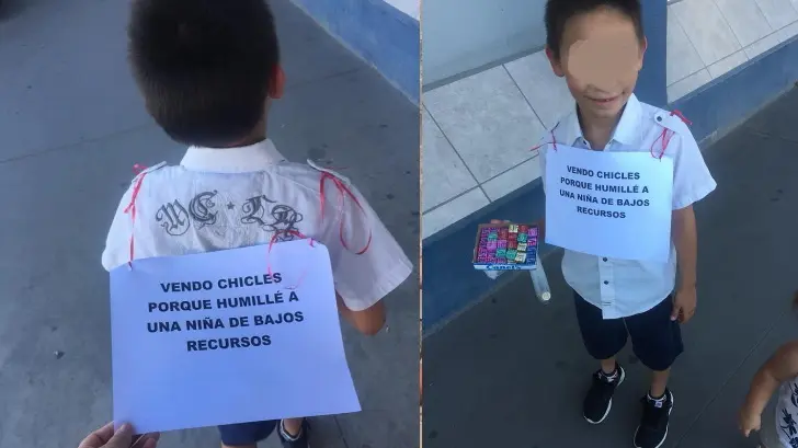 Tía pone a vender chicles a su sobrino por humillar a una niña