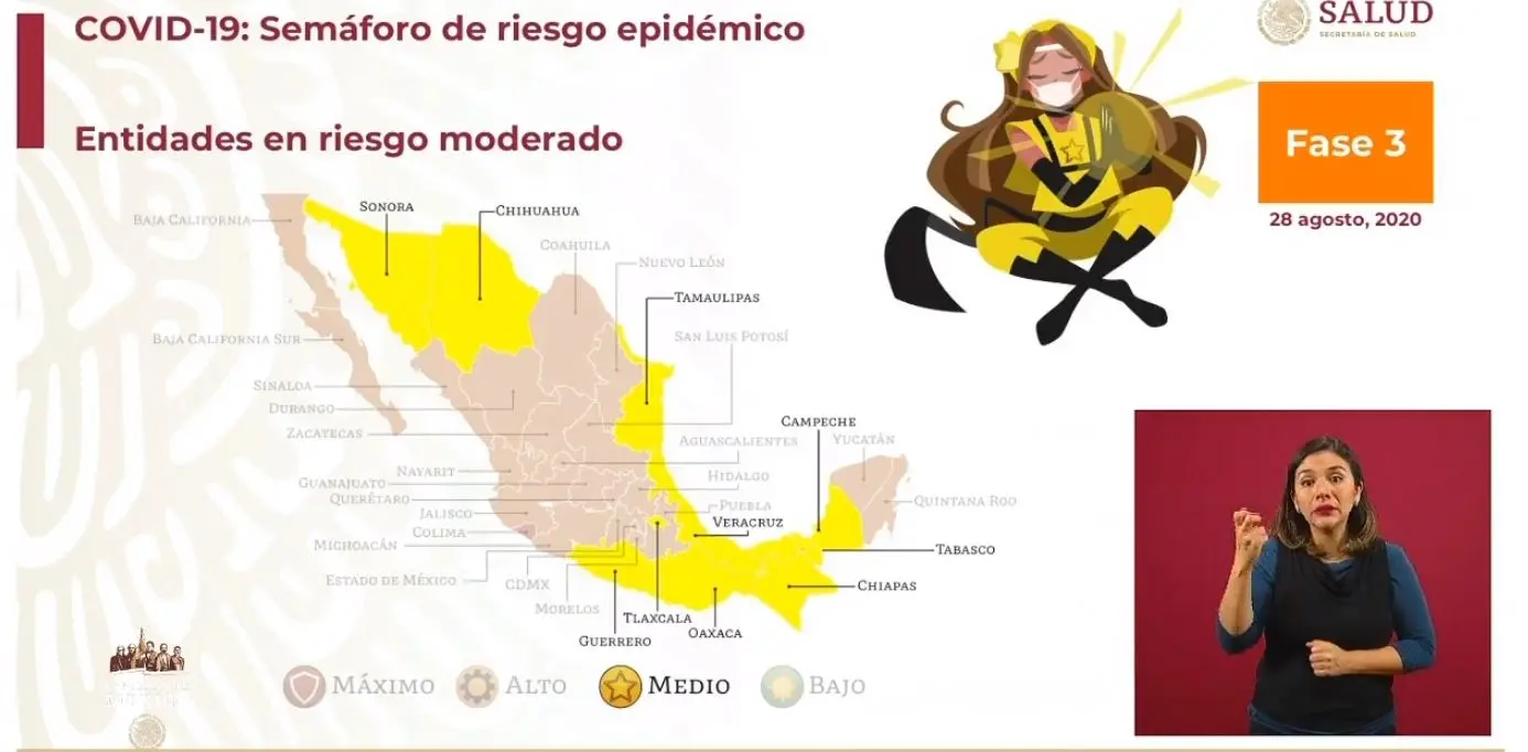 Sonora cambia a amarillo en el semáforo de riesgo epidémico de la Secretaría de Salud