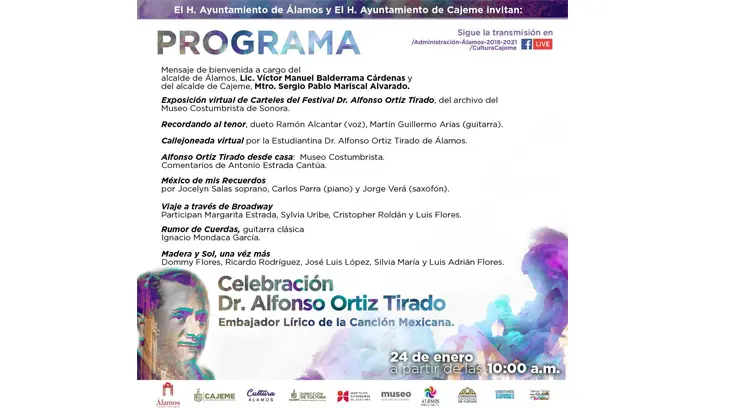 Este es el programa del 2021 para celebrar al doctor Alfonso Ortiz Tirado