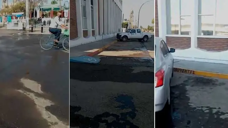 ¡Hasta el Palacio de Navojoa tiene fugas de agua!