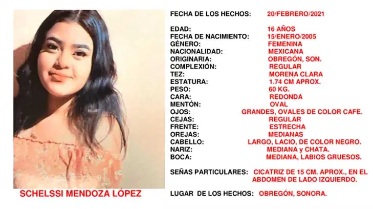 Alerta Amber: Schelssi Mendoza salió de su casa el sábado y no ha regresado