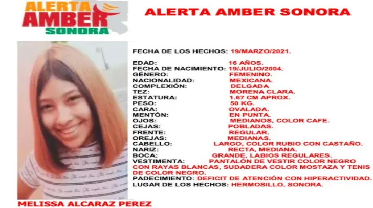 Localizan con vida a Melissa, desaparecida en Hermosillo