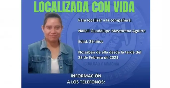 Encuentran con vida a Nalleli, mujer desaparecida en Hermosillo