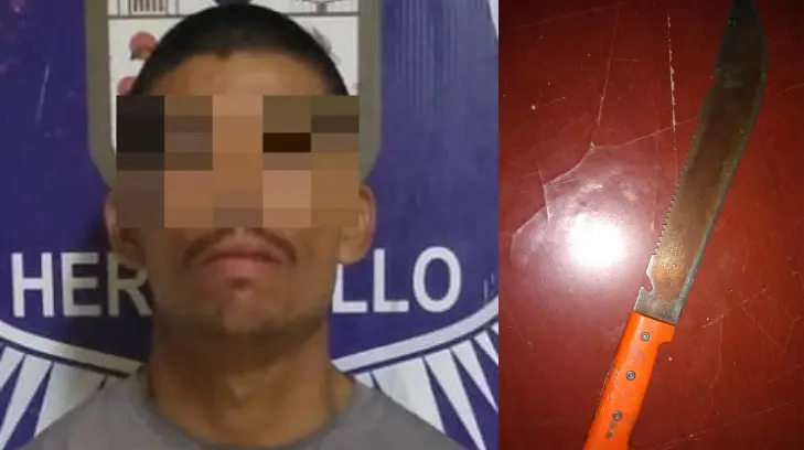 Detienen a Juan con tremenda arma en la Eusebio Kino