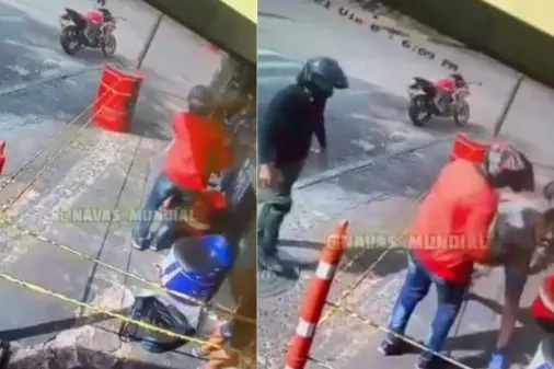 VIDEO - Asaltante descubre que tiene encañonado a un amigo y lo abraza para regresarle sus cosas