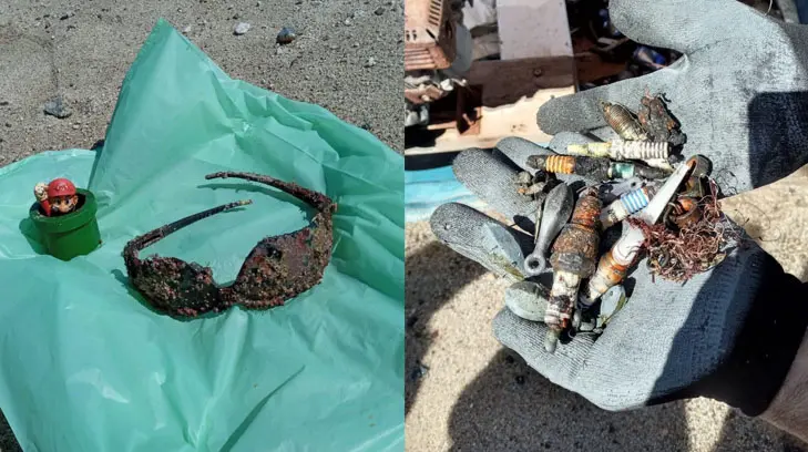 Sacan de las aguas de Bahía de Kino más de 2 toneladas de basura