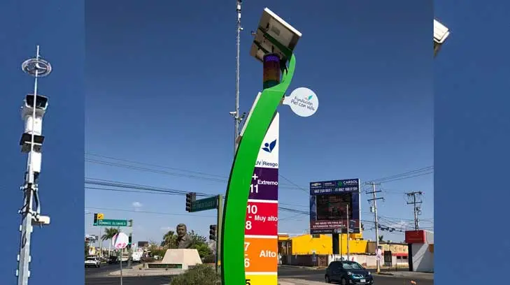 Solmáforo marca el nivel más alto de radiación este jueves