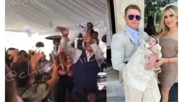 VIDEO | Canelo avienta billetes de 500 durante el bolo en un bautizo