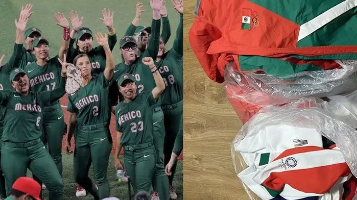 Acusan a Selección Mexicana de Sóftbol en Tokio de tirar sus uniformes a la basura