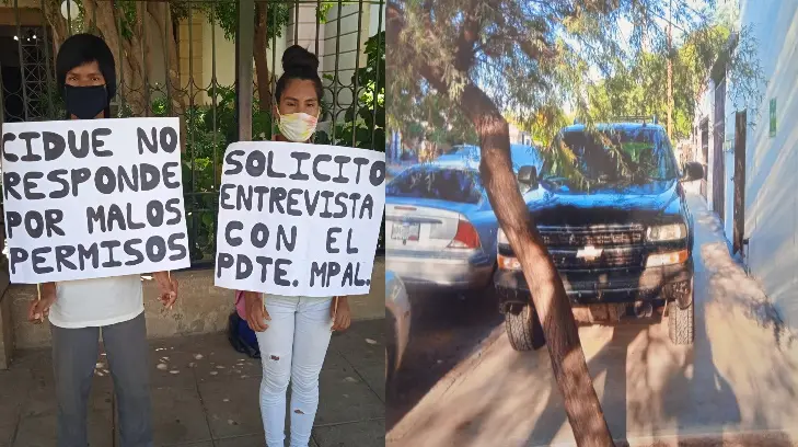 Enrique se enfrenta a diario con carros que invaden la banqueta de su casa; pide ayuda a las autoridades