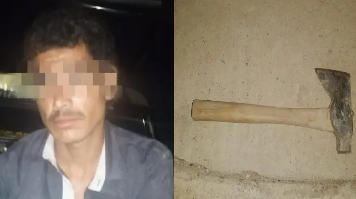 Lo vieron caminando sospechosamente por el Palo Verde, lo revisaron y le encontraron un hacha