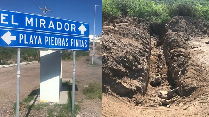 Hacen zanja para que no pasen a playa de San Carlos ¡y la tapan!
