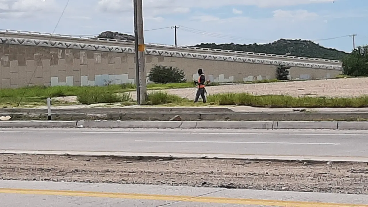 Se toman su tiempo para darle una manita de gato al puente de la salida sur de Hermosillo