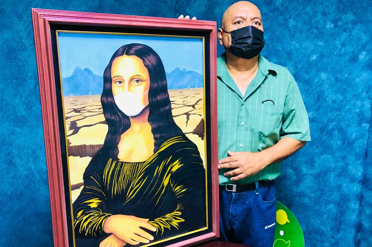 Patricio se refugió en la pintura durante la pandemia; sus obras crean conciencia de las medidas sanitarias