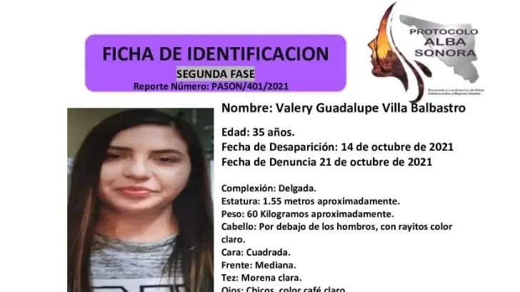 Activan Protocolo Alba Sonora para localizar a la joven Valery Villa