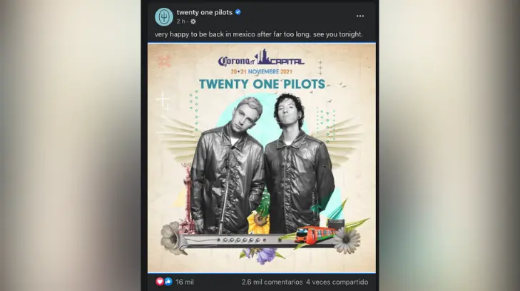 Twenty One Pilots volvió a México, ¡y los fans encienden las redes!