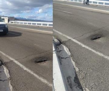 Socavón en Puente Douglas: el pavimiento nuevo no duró ni 6 meses