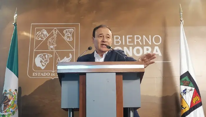 Alfonso Durazo en su conferencia de martes. (Foto: Lorena Martínez/EXPRESO)