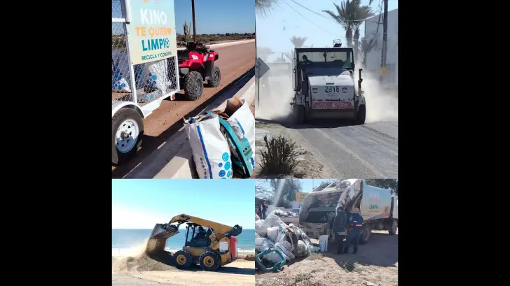 Retiran 316 toneladas de azolve de las calles de Bahía de Kino