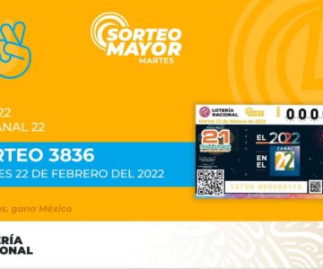 Lotería Nacional: Resultados del Sorteo Mayor No. 3836
