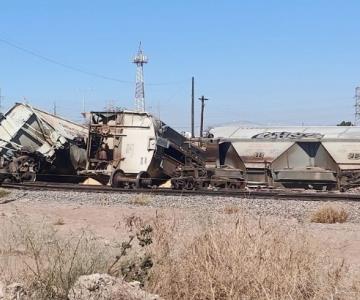 Tren de carga se descarrila en Ciudad Obregón