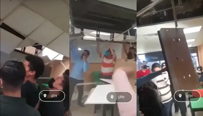Evalúan edificio de la UTH tras desprendimiento de plafón