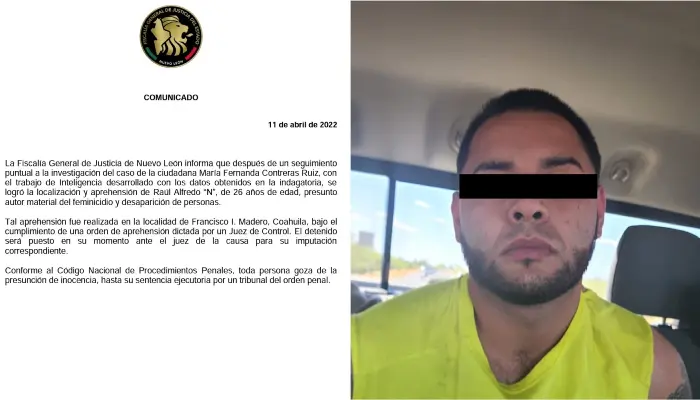 Presunto feminicida de María Fernanda es detenido en N.L