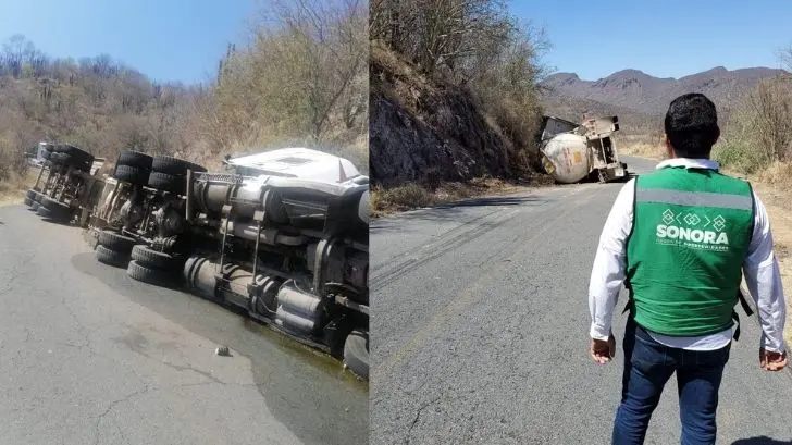 Vuelca pipa que transportaba ácido clorhídrico en Rosario Tesopaco-Yécoca