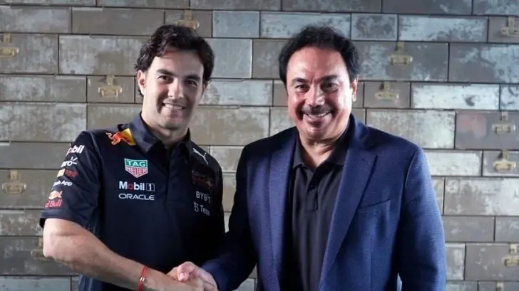Sergio Pérez con Hugo Sánchez.