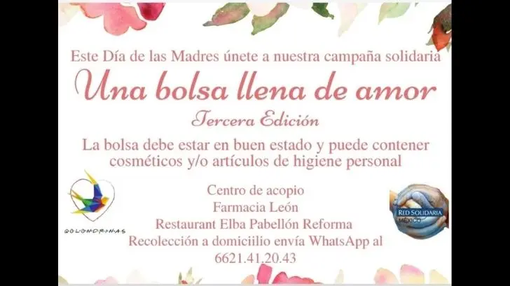 Comedor Golondrinas invita a donar obsequios para mamás en condición vulnerable