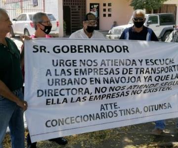 Navojoa: concesionarios del transporte público piden ser atendidos