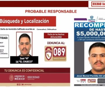 Ofrecen 5 mdp por “El Chueco”, presunto homicida de jesuitas en Chihuahua