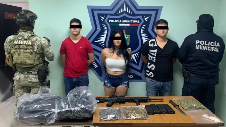 Aseguran droga y armamento a trío de jóvenes en Cajeme